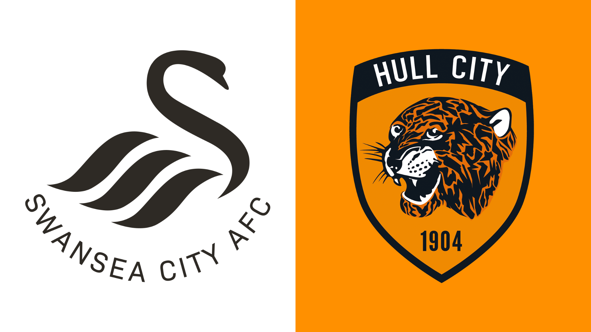 Side-by-side of Swansea and Hull club badges