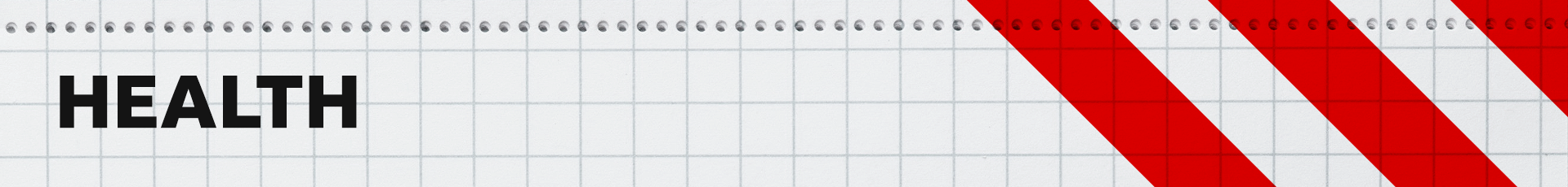 A designed red and white banner image with the title 'health'.