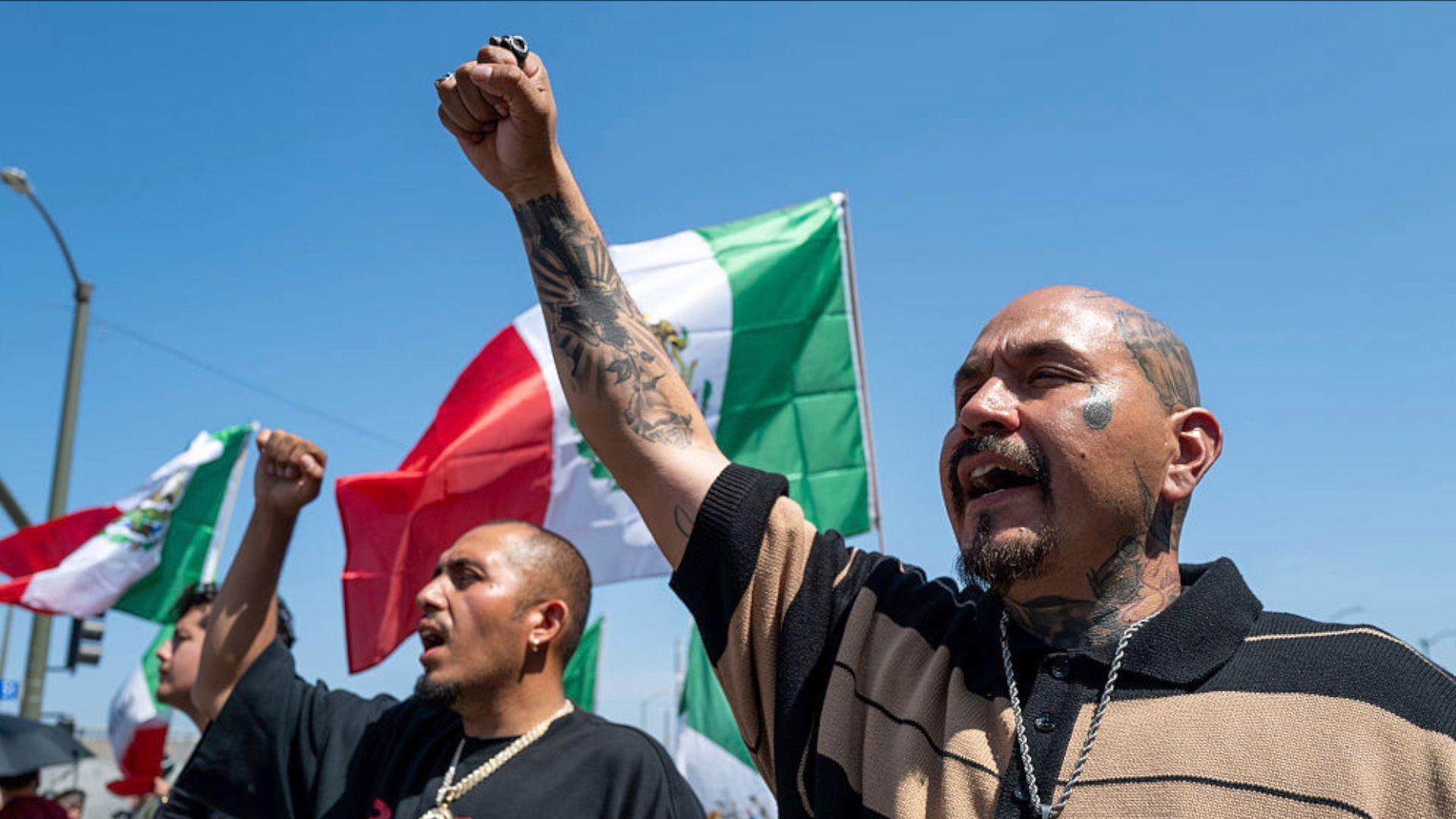 Protesters take to the streets in LA. 