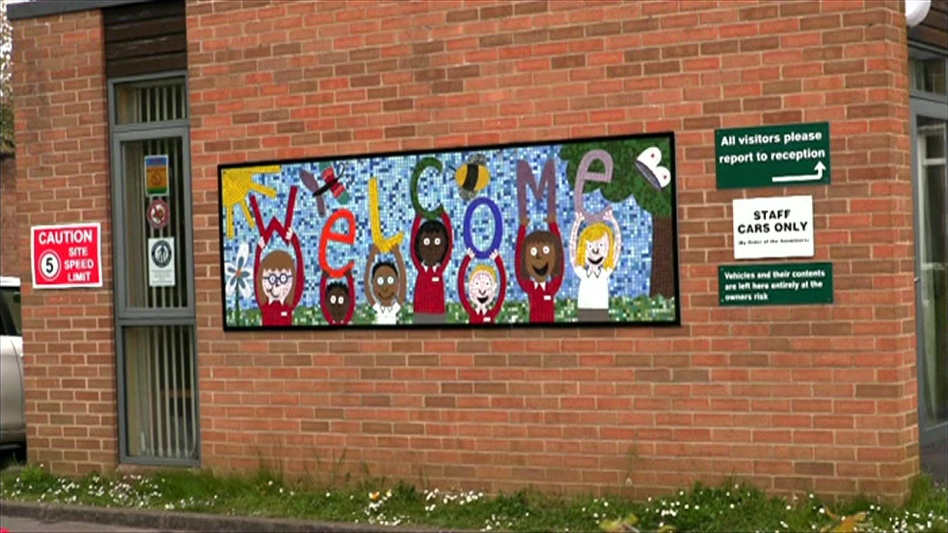 School welcome sign