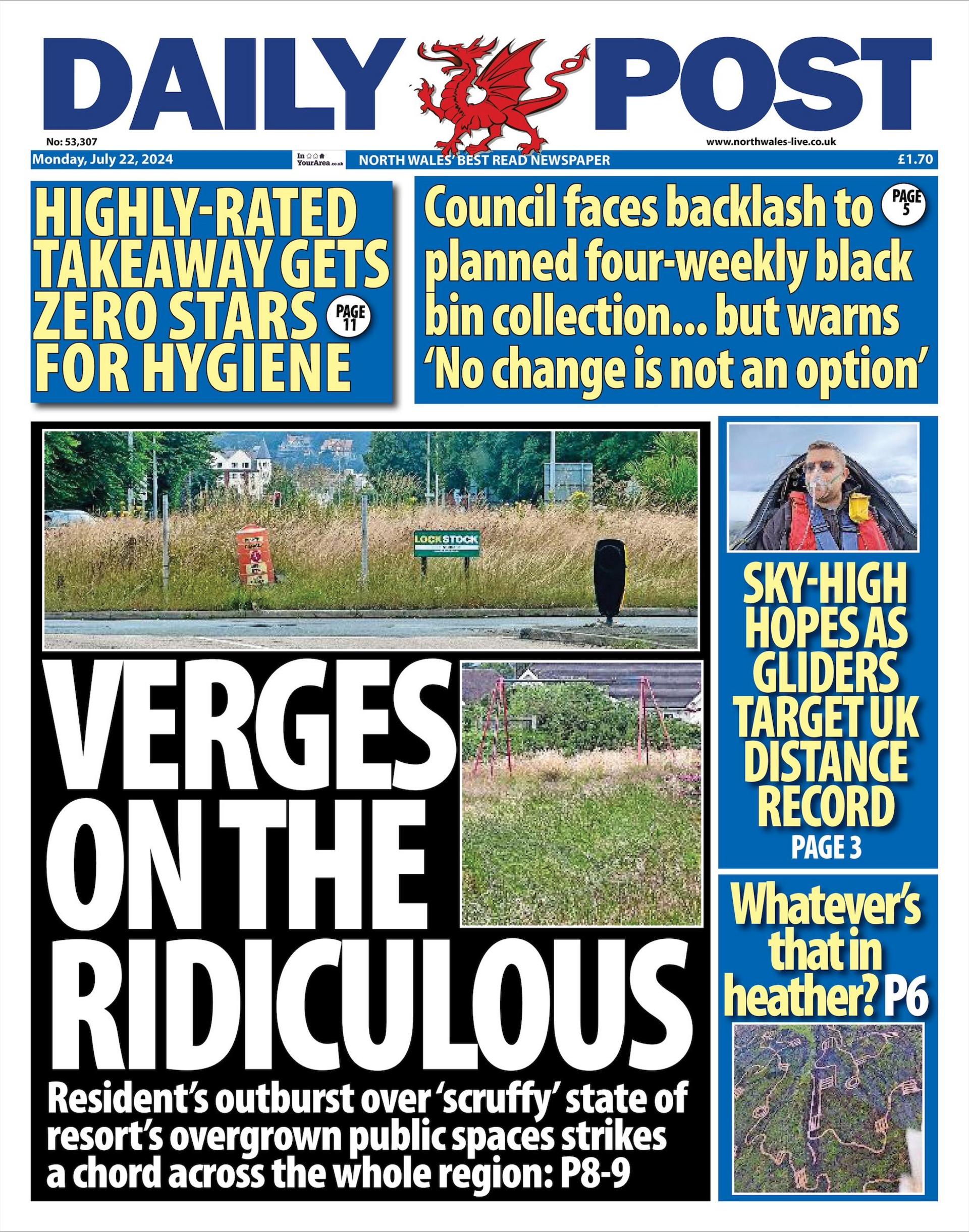 Front page of Daily Post