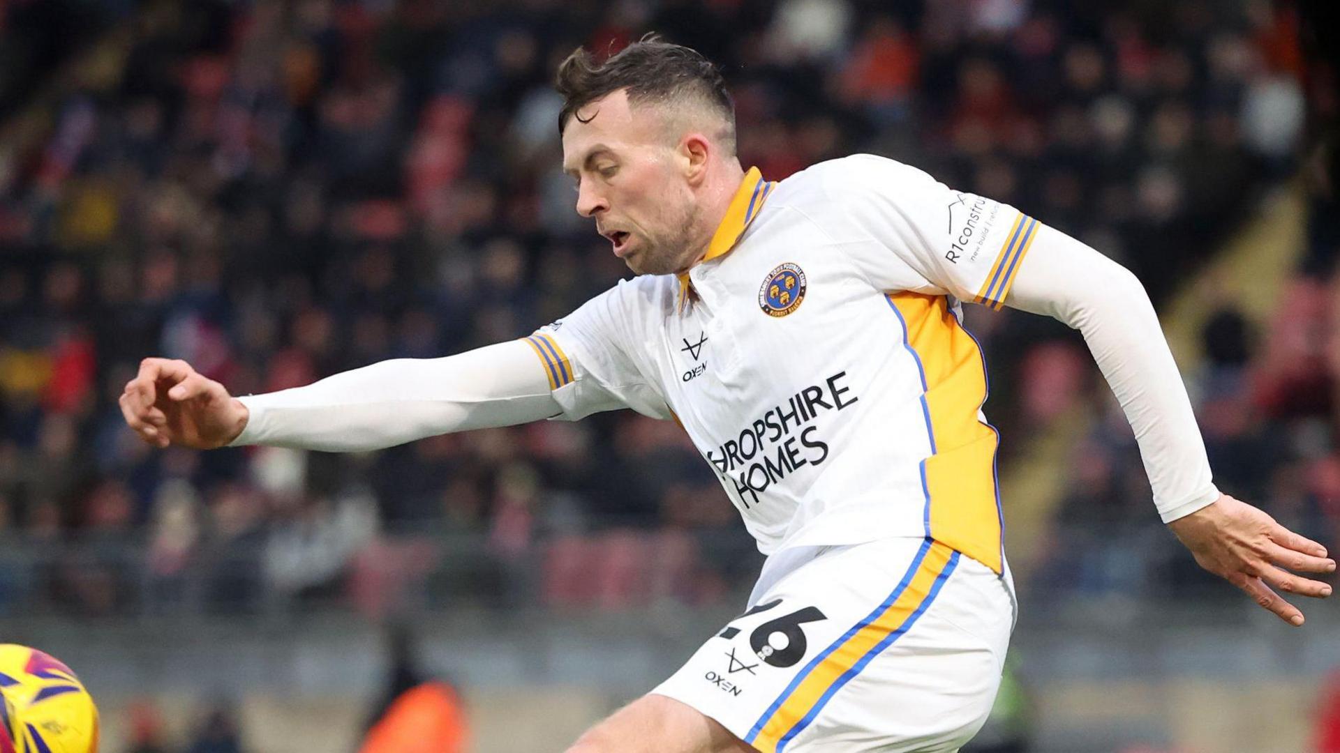 A photo of Jordan Shipley playing for Shrewsbury Town