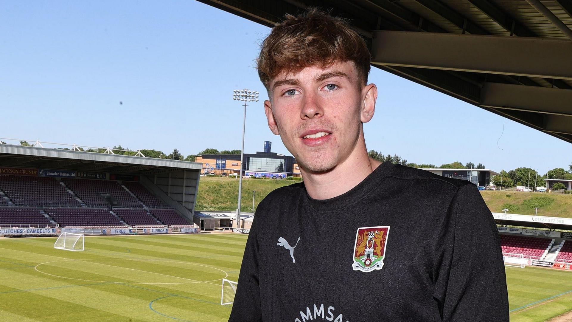 Jack Perkins at Sixfields, the home stadium of Northampton Town FC