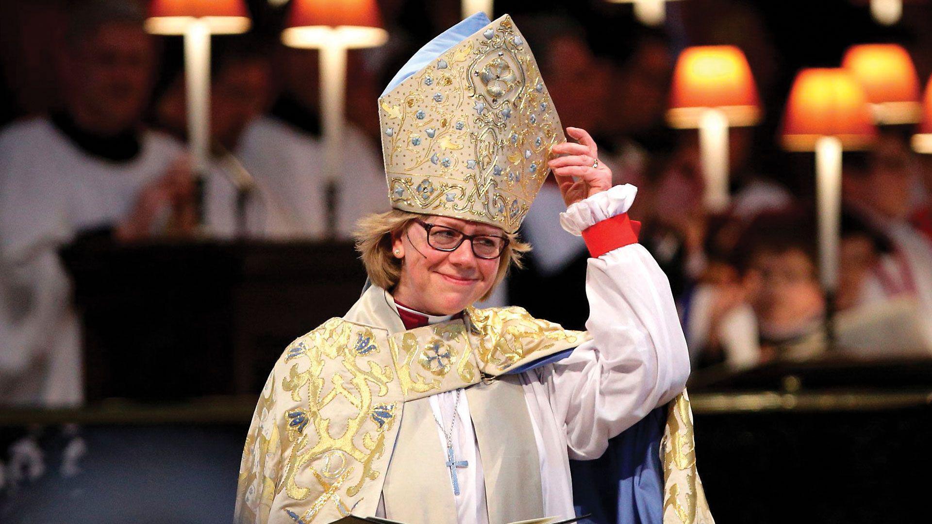 Sarah Mullally speaks during a service to install her as the 133rd Bishop of London at St Paul's Cathedral in London on May 12, 2018.