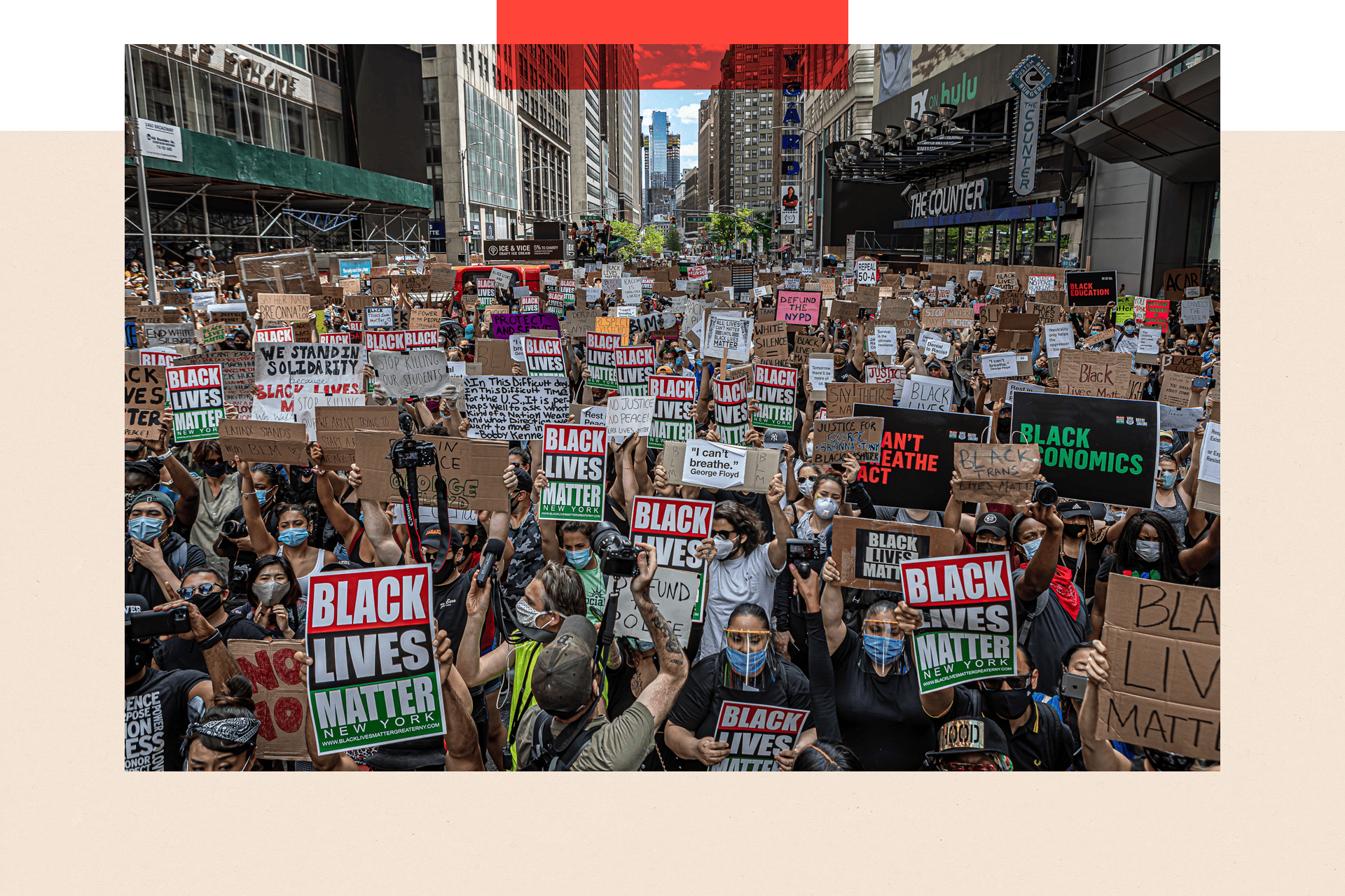 Thousands gathered in New York's Times Square for a demonstration organized by Black Lives Matter