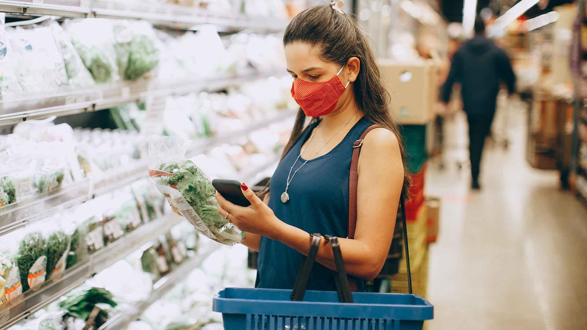 Woman shopping in a supermarket