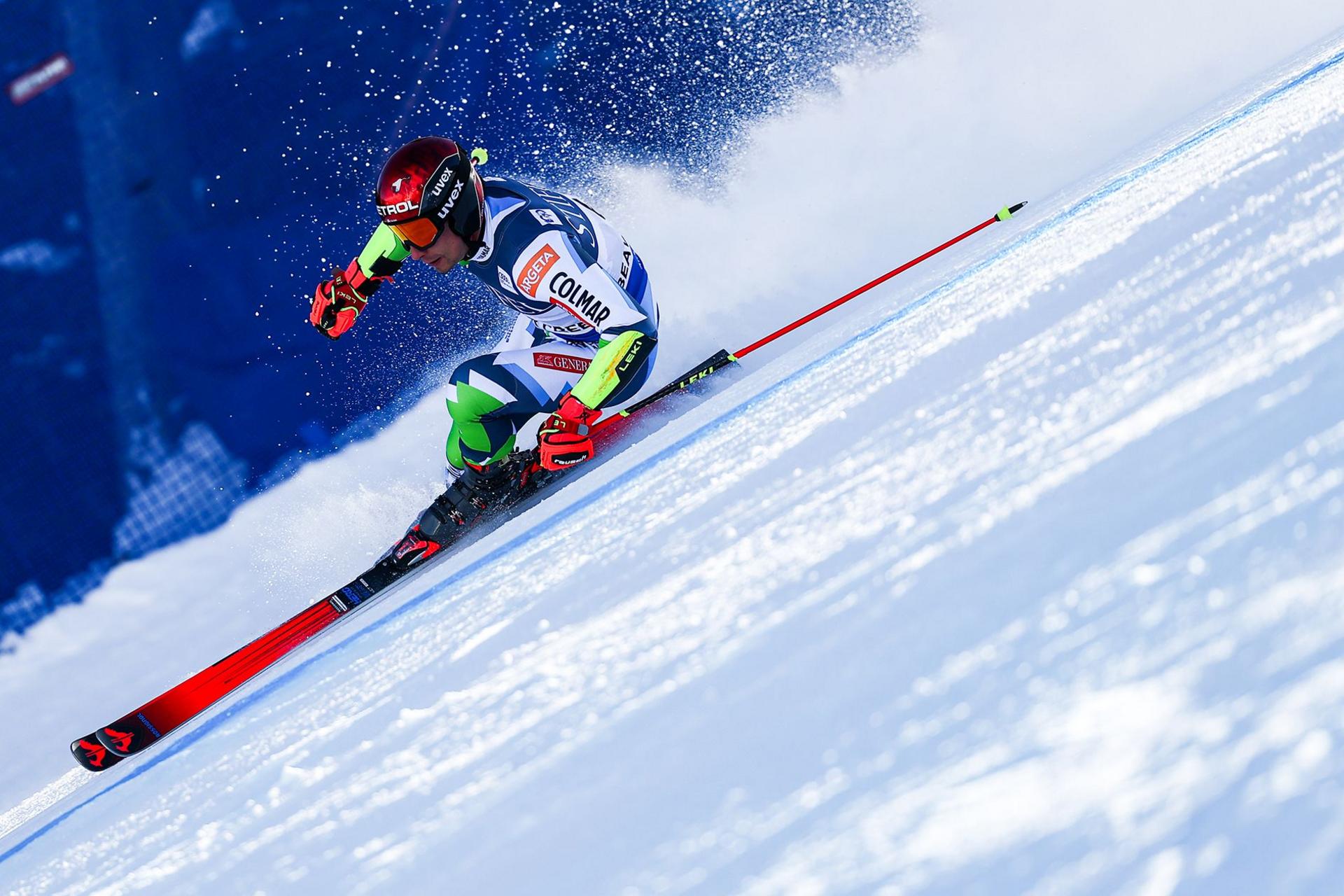 Slovakia's Zan Kranjec attempts the first run of the men's World Cup giant slalom at Beaver Creek Resort in Colorado