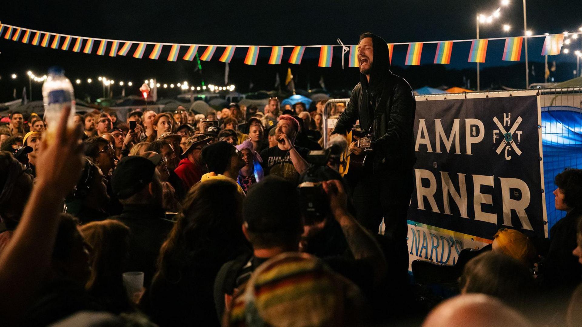 Frank Turner playing the DIY Camp Turner