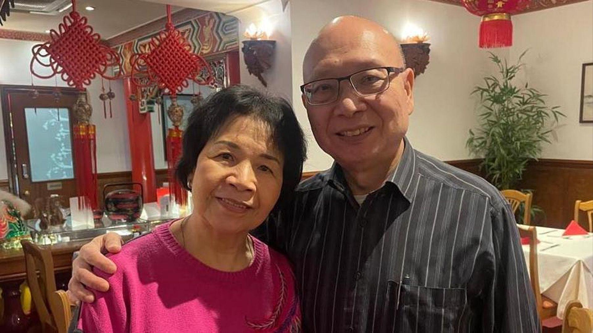 Alice ac Andrew Lui o'r Garden Hotel ym Mangor