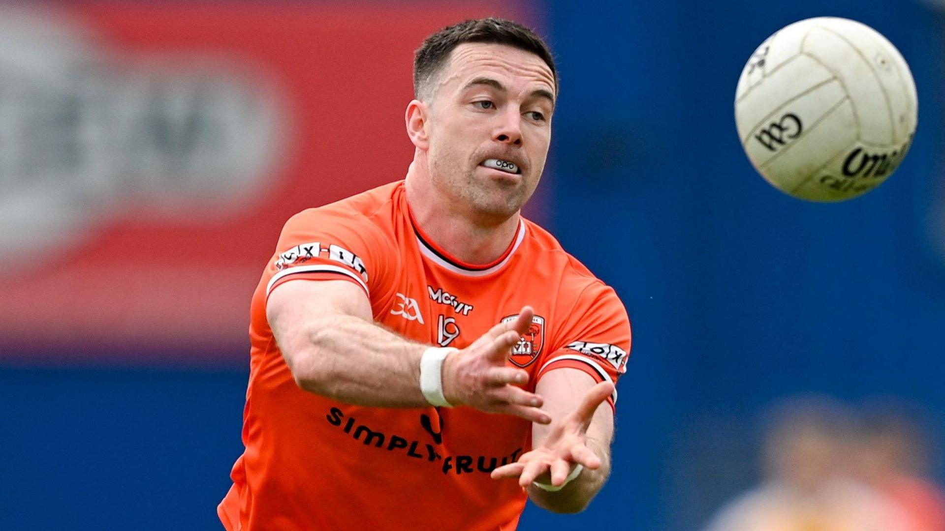 Aidan Forker in action against Antrim last month after coming on as a substitute