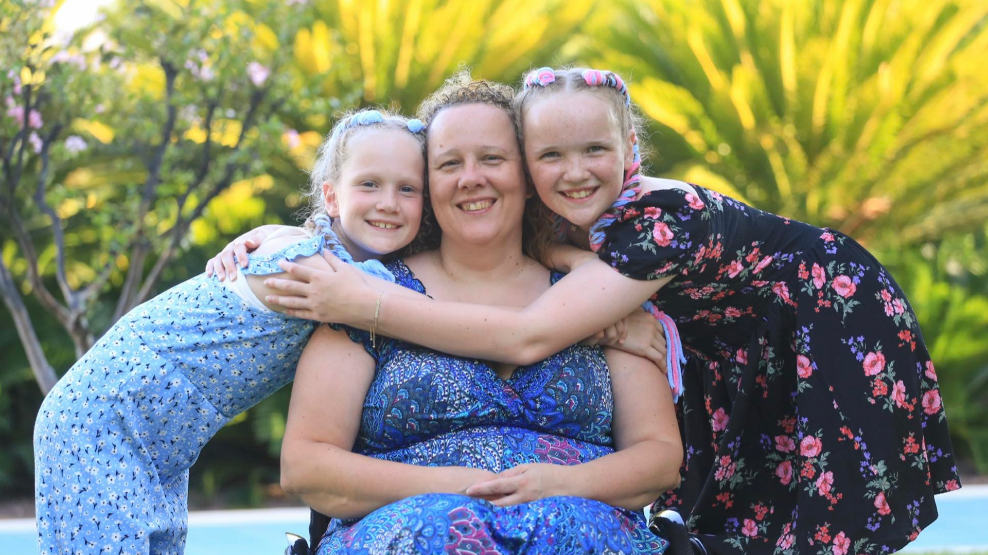 Cat Dafydd and her daughters, Gwenllian and Elliw on holiday