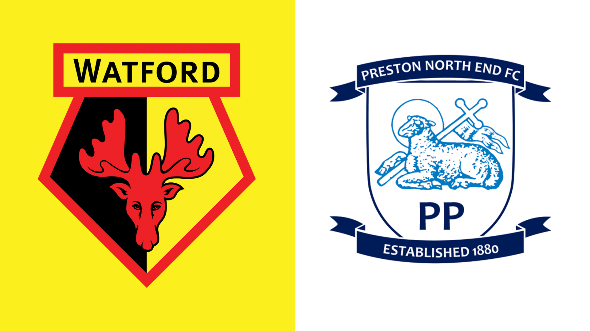 Watford and Preston North End club badges