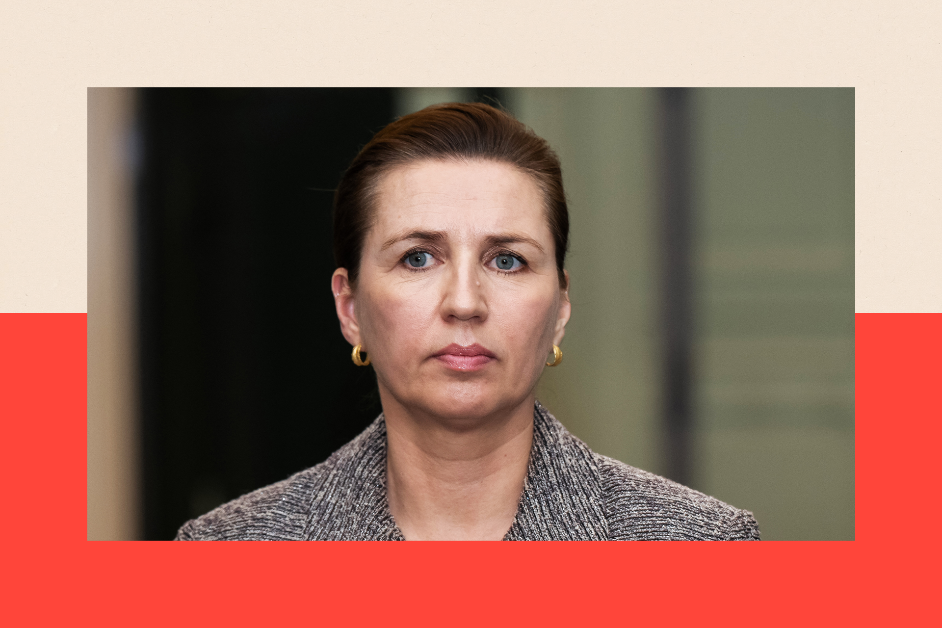 Close up of Denmark's PM, Mette Frederiksen
