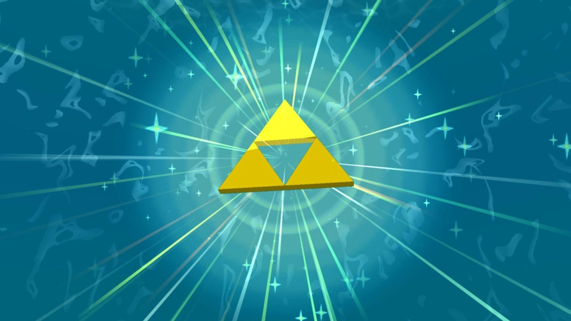 three golden triangles connected together shine