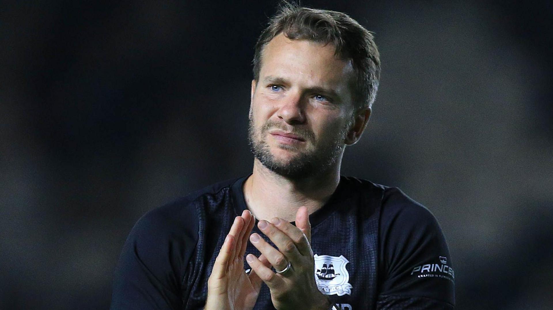 Tom Cleverley celebrates his first win as Plymouth Argyle boss on Tuesday after bating QPR 3-2 in the Carabao Cup