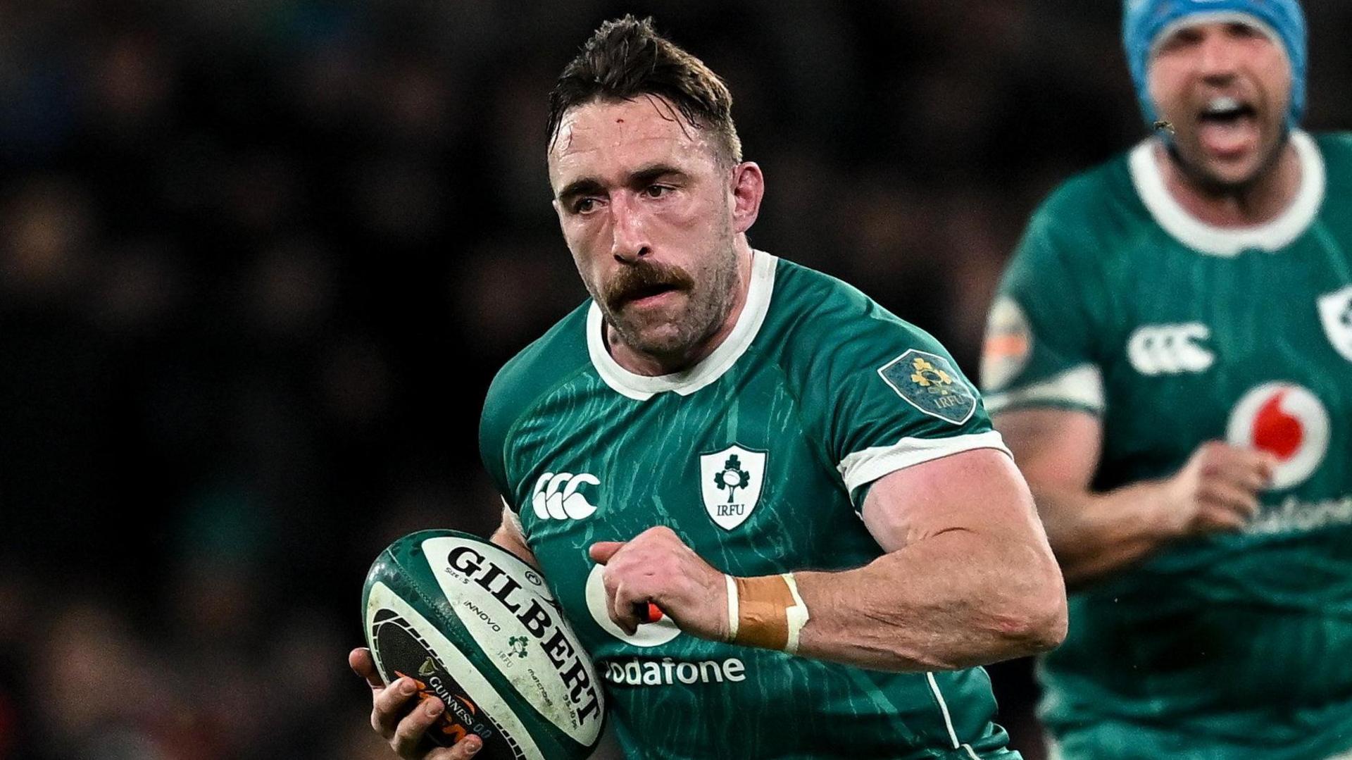 Jack Conan runs with the ball during Ireland's win over England