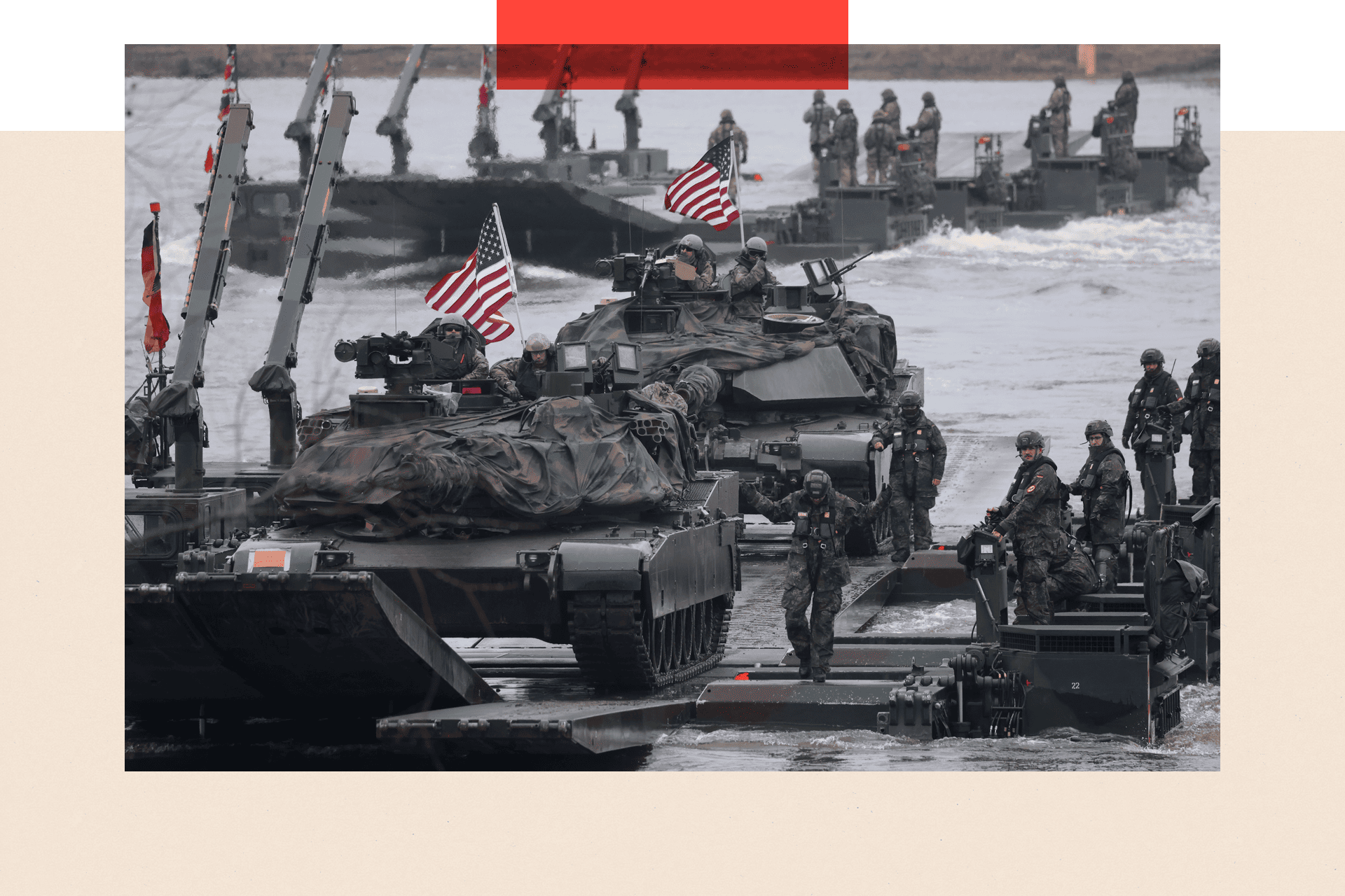 Nato military exercises take place on 5 March 2024 near Gniew, Poland.