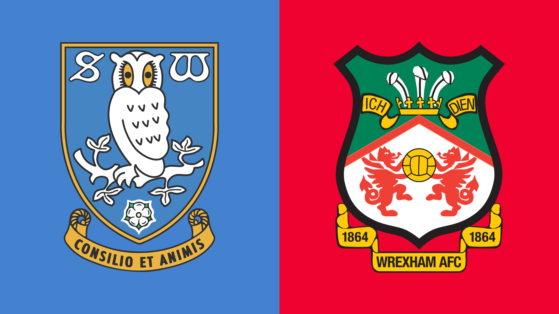 The Sheffield Wednesday and Wrexham club badges side by side