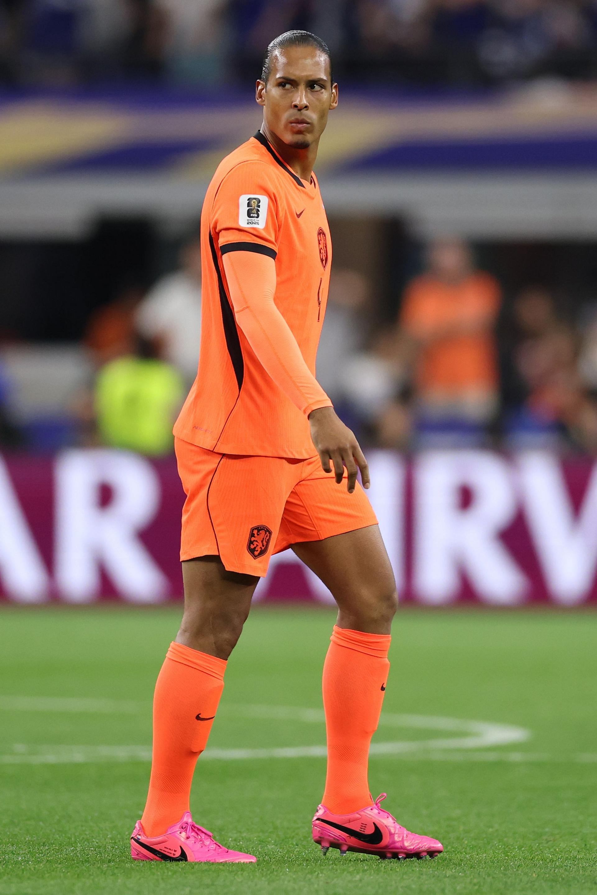 Van Dijk playing for The Netherlands