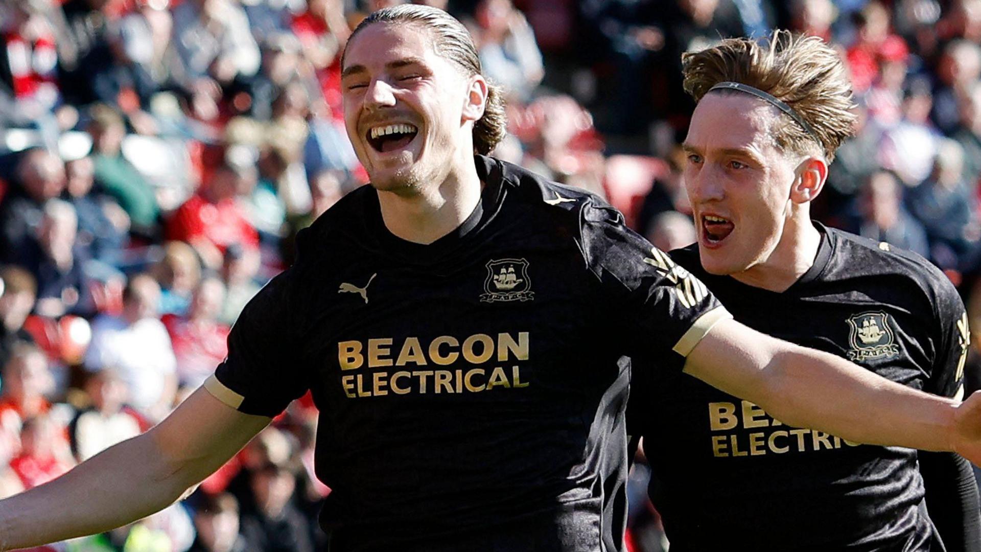 Lorent Tolaj celebrates a goal