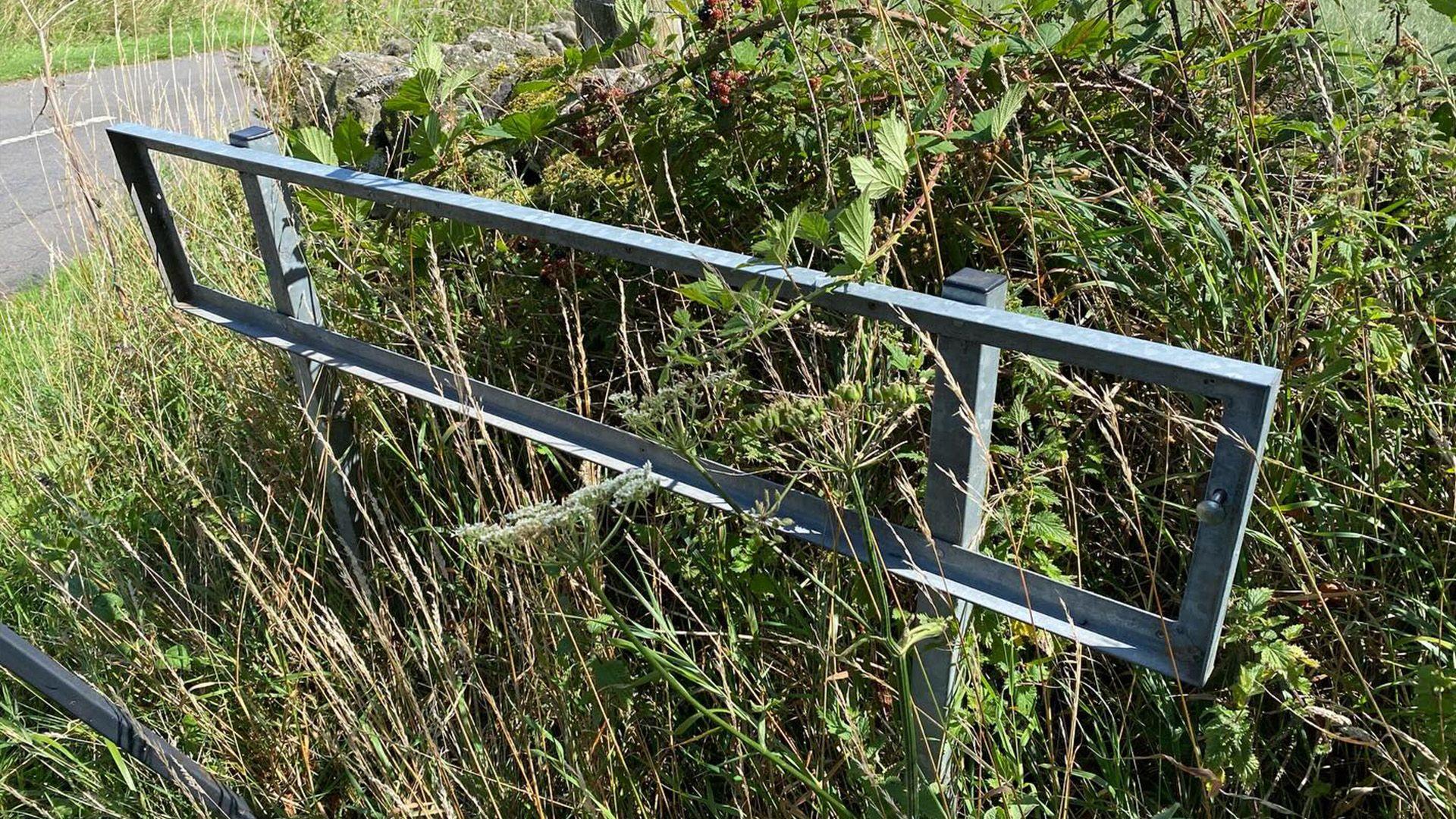 Picture shows an empty road sign in Belper.
