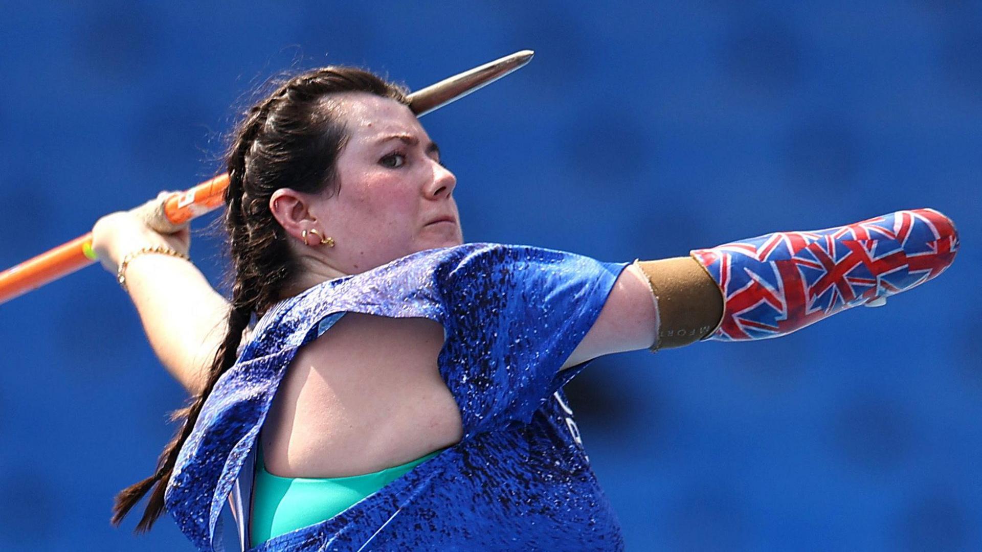 Hollie Arnold in action during the Women's Javelin Throw F46 Final 