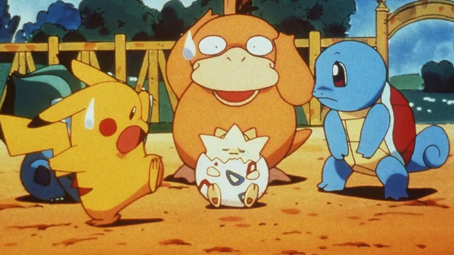 pikachu, bulbasaur, togepi, psyduck and squirtle from the pokemon anime