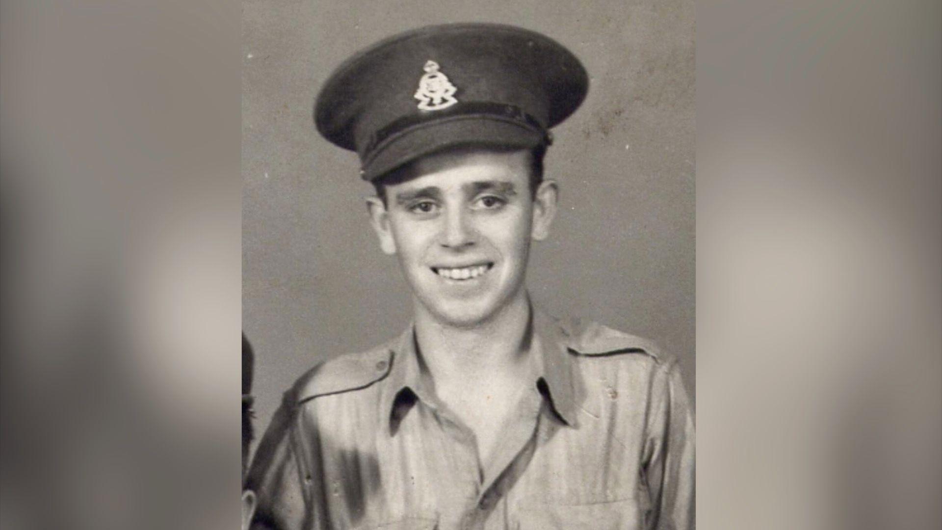 A young man in a British World War Two uniform