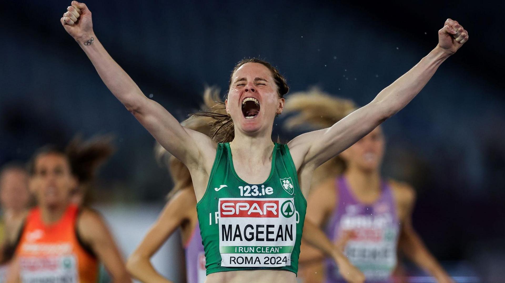 Ciara Mageean celebrates after her European Championship triumph in Rome 