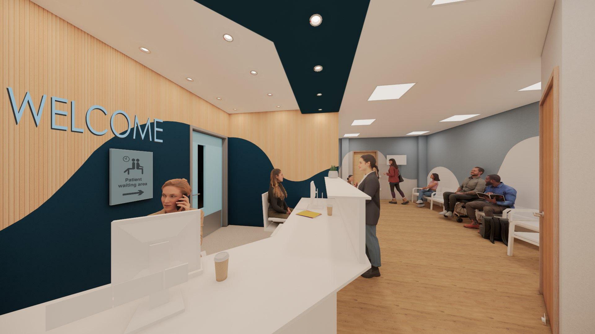 An artist's impression of the new reception waiting area