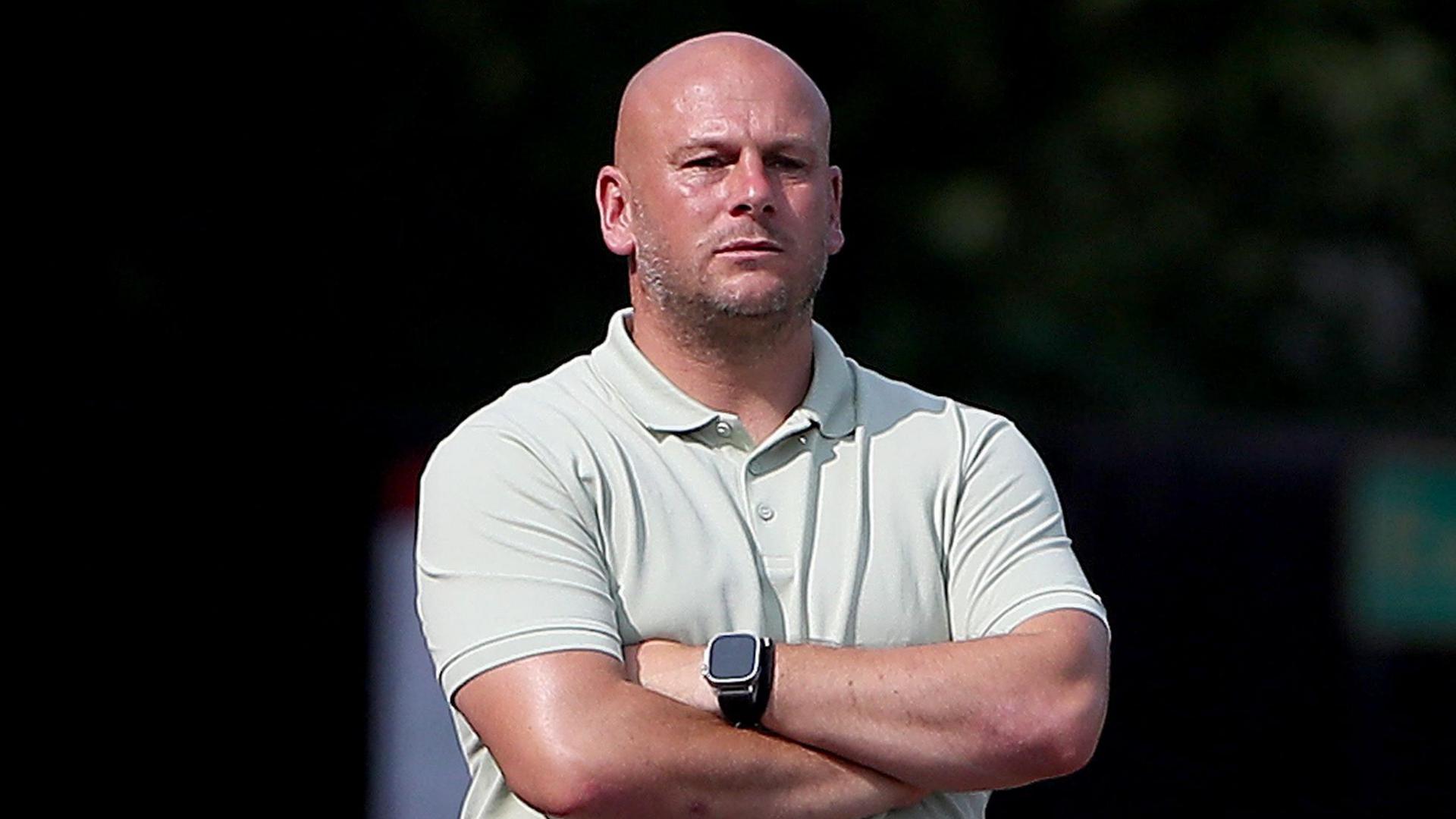 New Kidderminster Harriers manager Adam Murray watches from the sidelines during his time as Eastbourne Borough manager.
