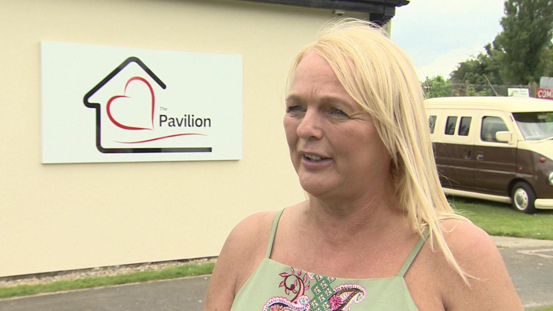 Karen Noble, of the Pallion Action Group, outside the Pavilion