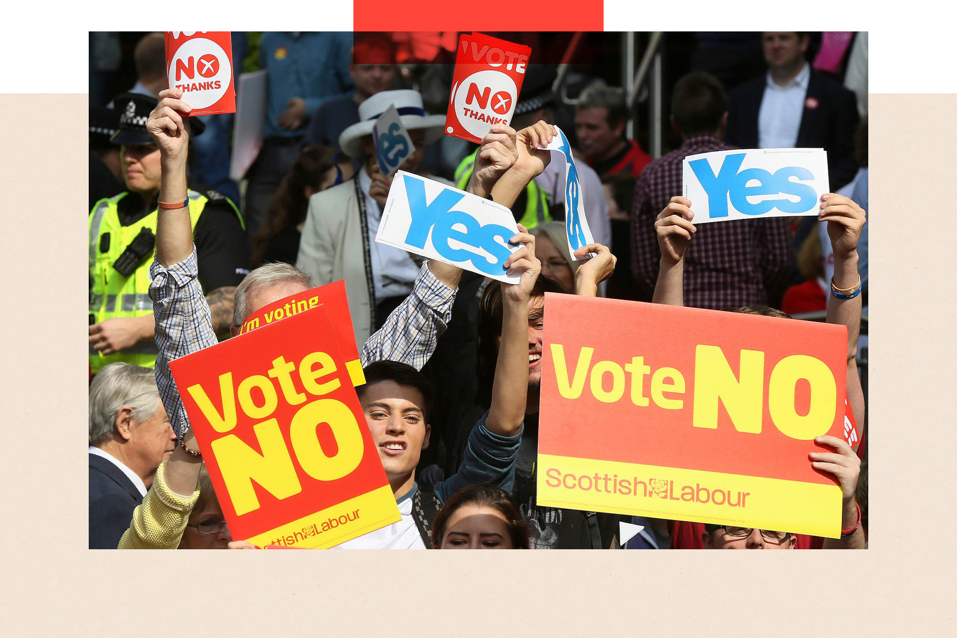 Pro- and anti-independence campaigners in 2014