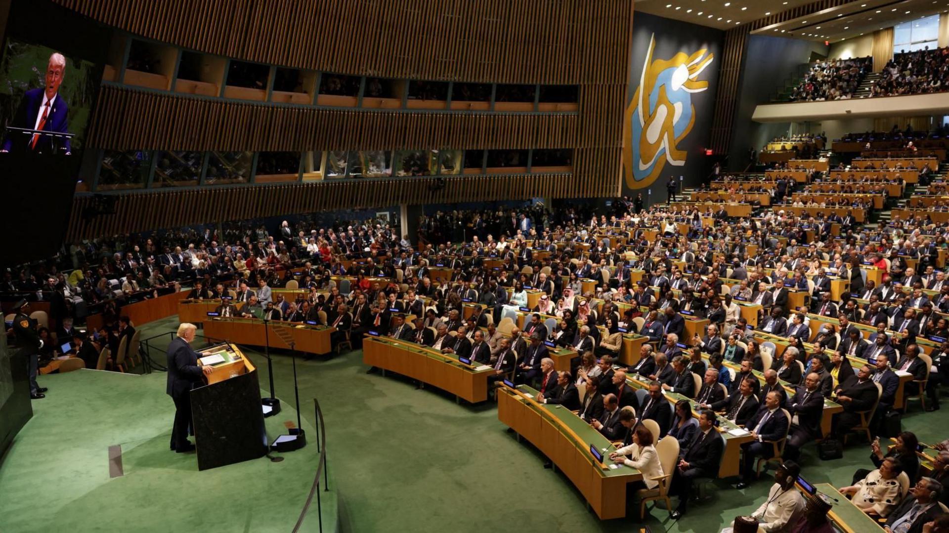 Trump speaking to UNGA hall