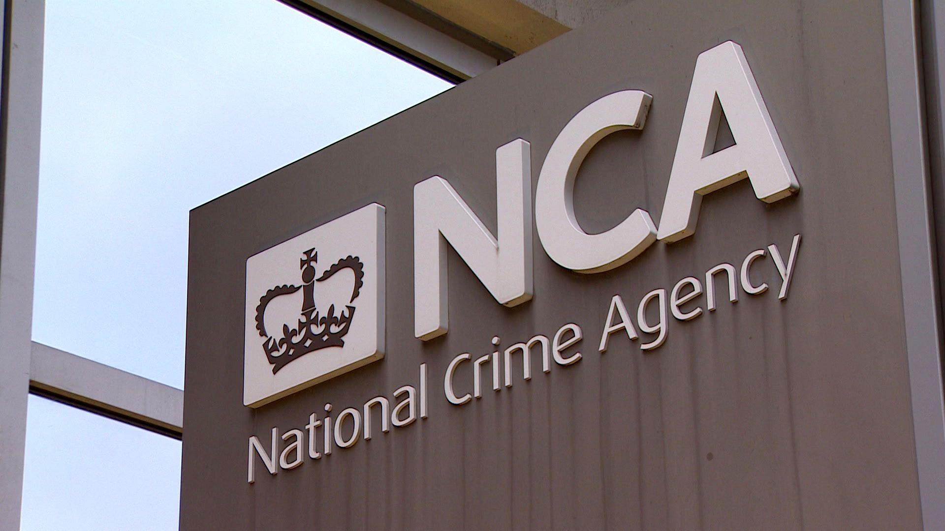National Crime Agency (NCA) headquarters building sign on Tinworth Street in Vauxhall, London.
