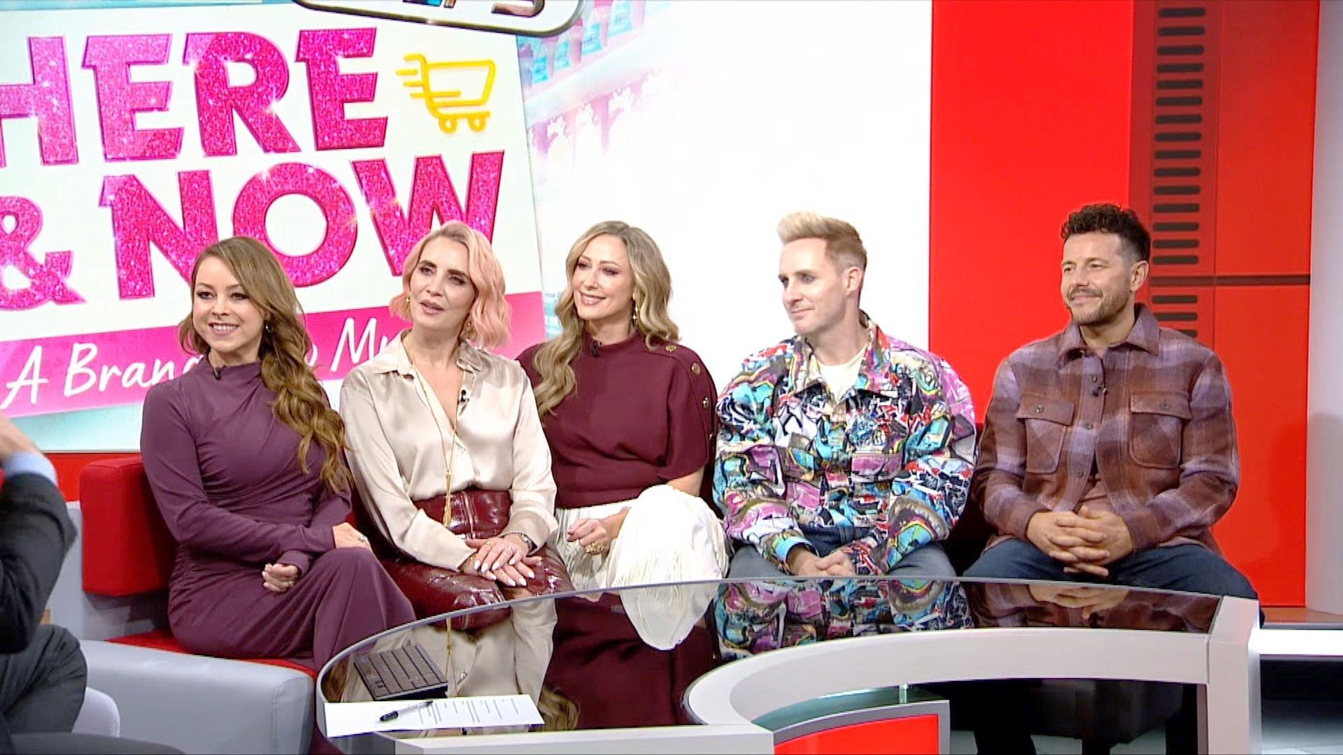 Steps members sat on a TV sofa sharing the announcement of their musical going on tour.