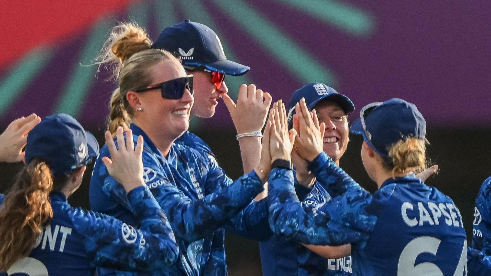 Sophie Ecclestone celebrates wicket