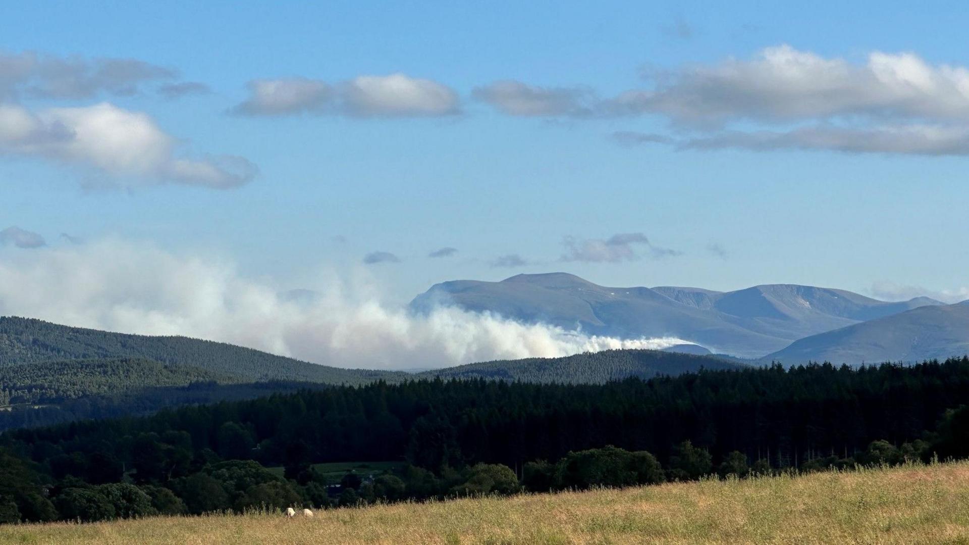 smoke on a hillside during daytime 