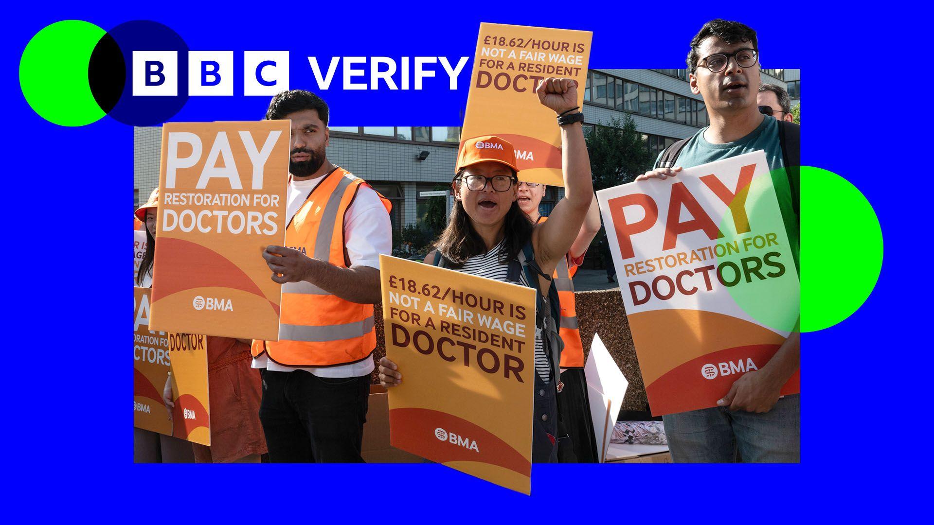 People protesting wearing orange Hi-Vis vests 