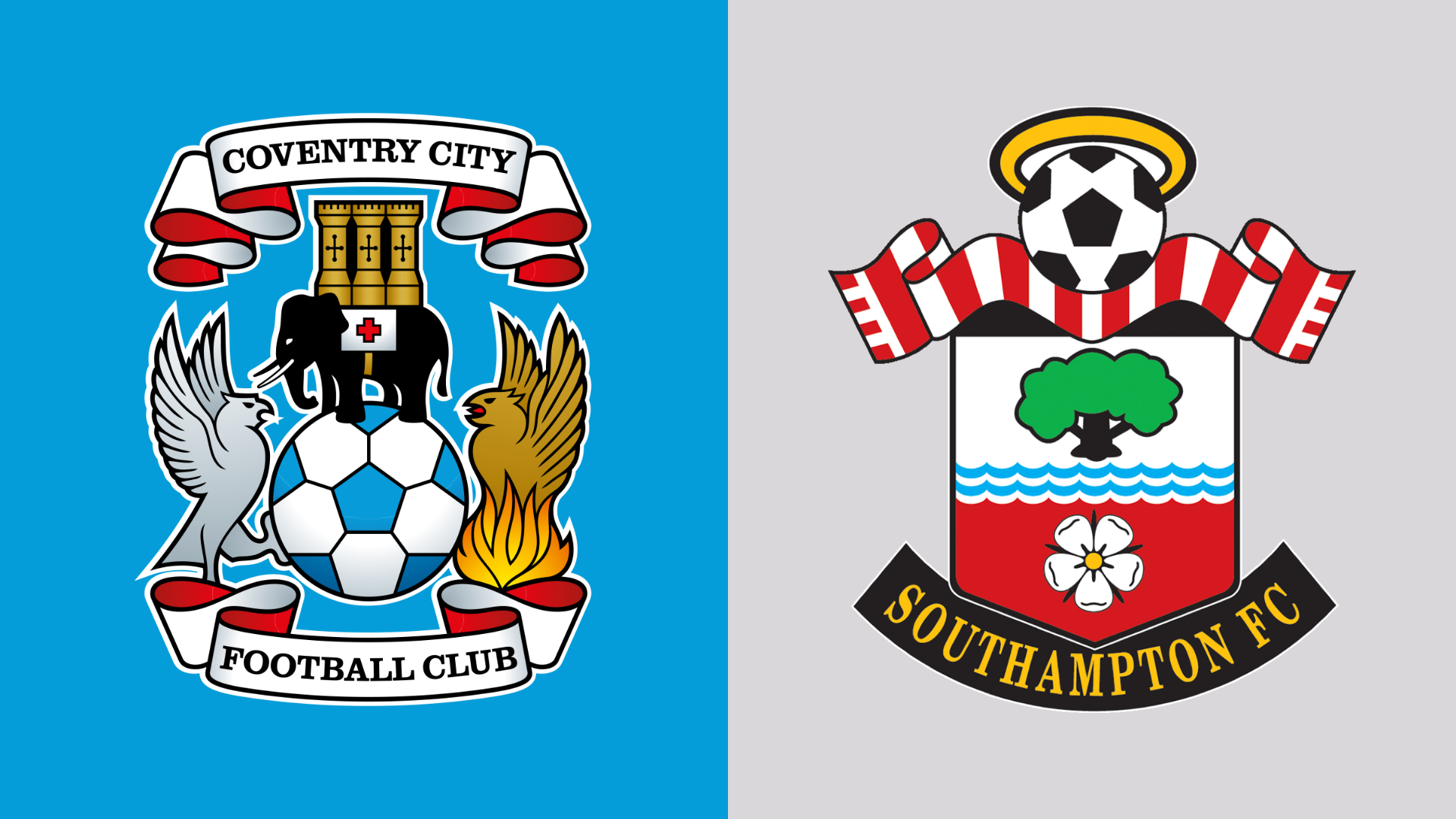 Side-by-side of Coventry City and Southampton club badges