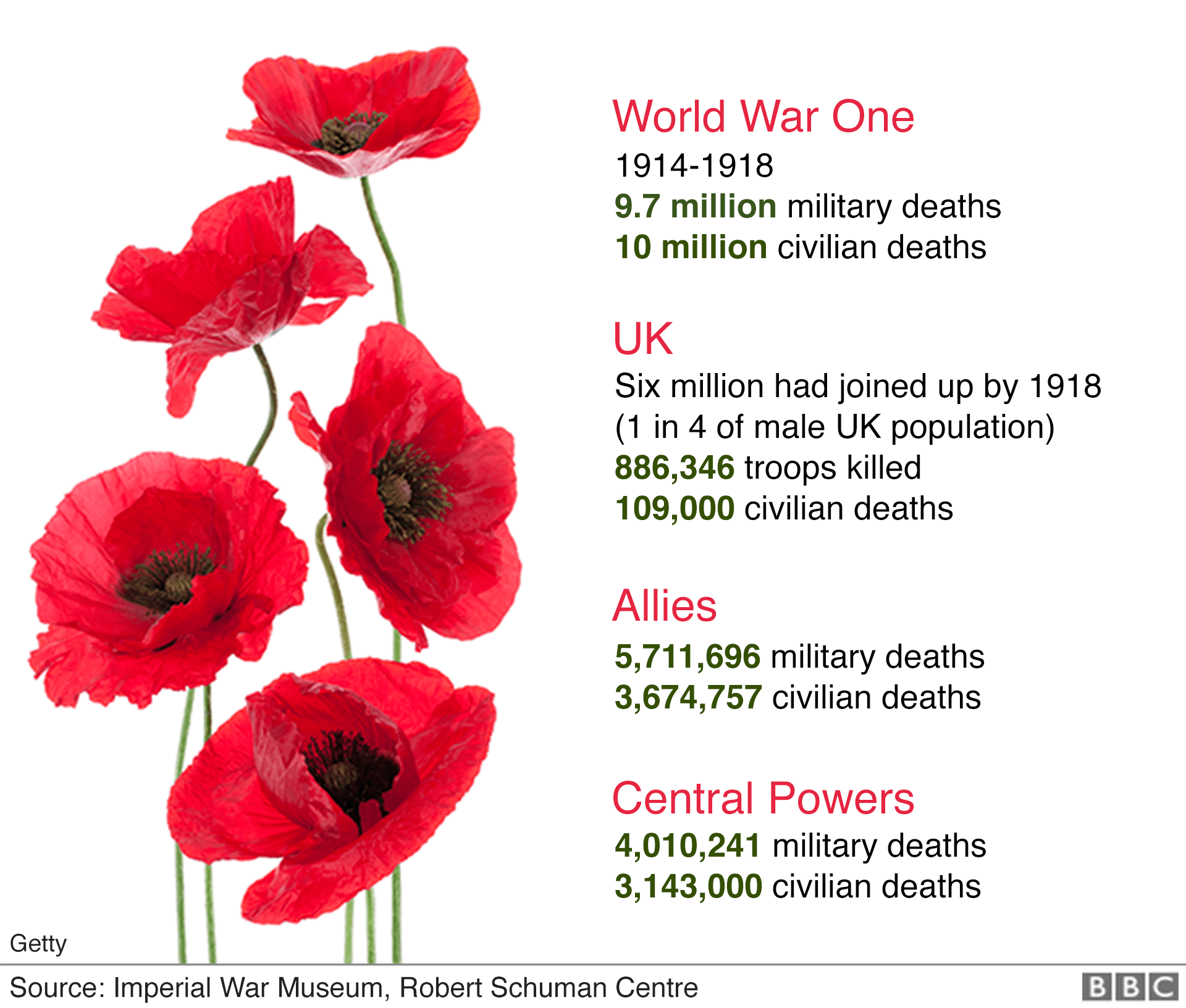 WW1 in numbers