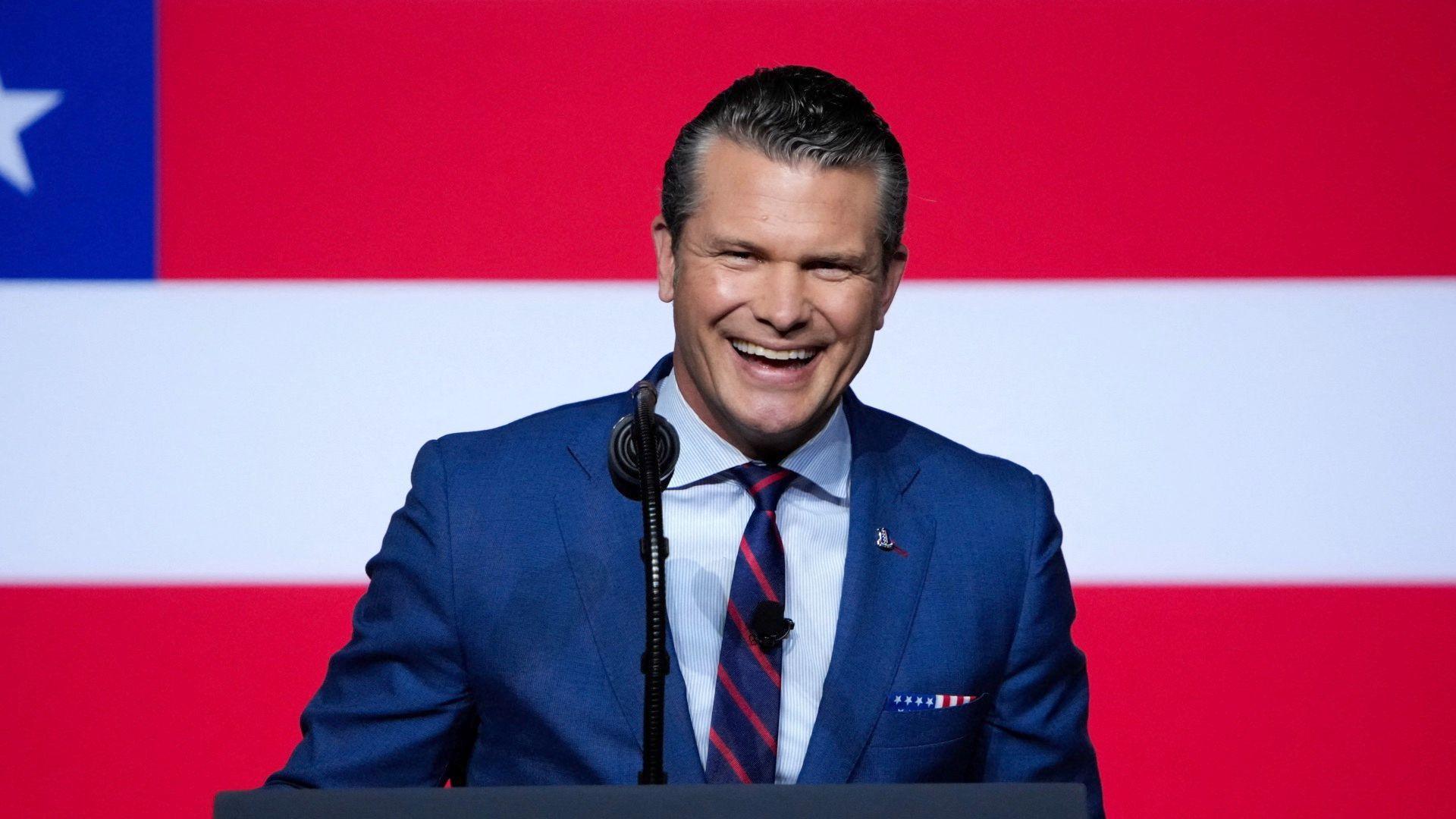 Hegseth speaks to senior military leaders at Marine Corps Base Quantico.