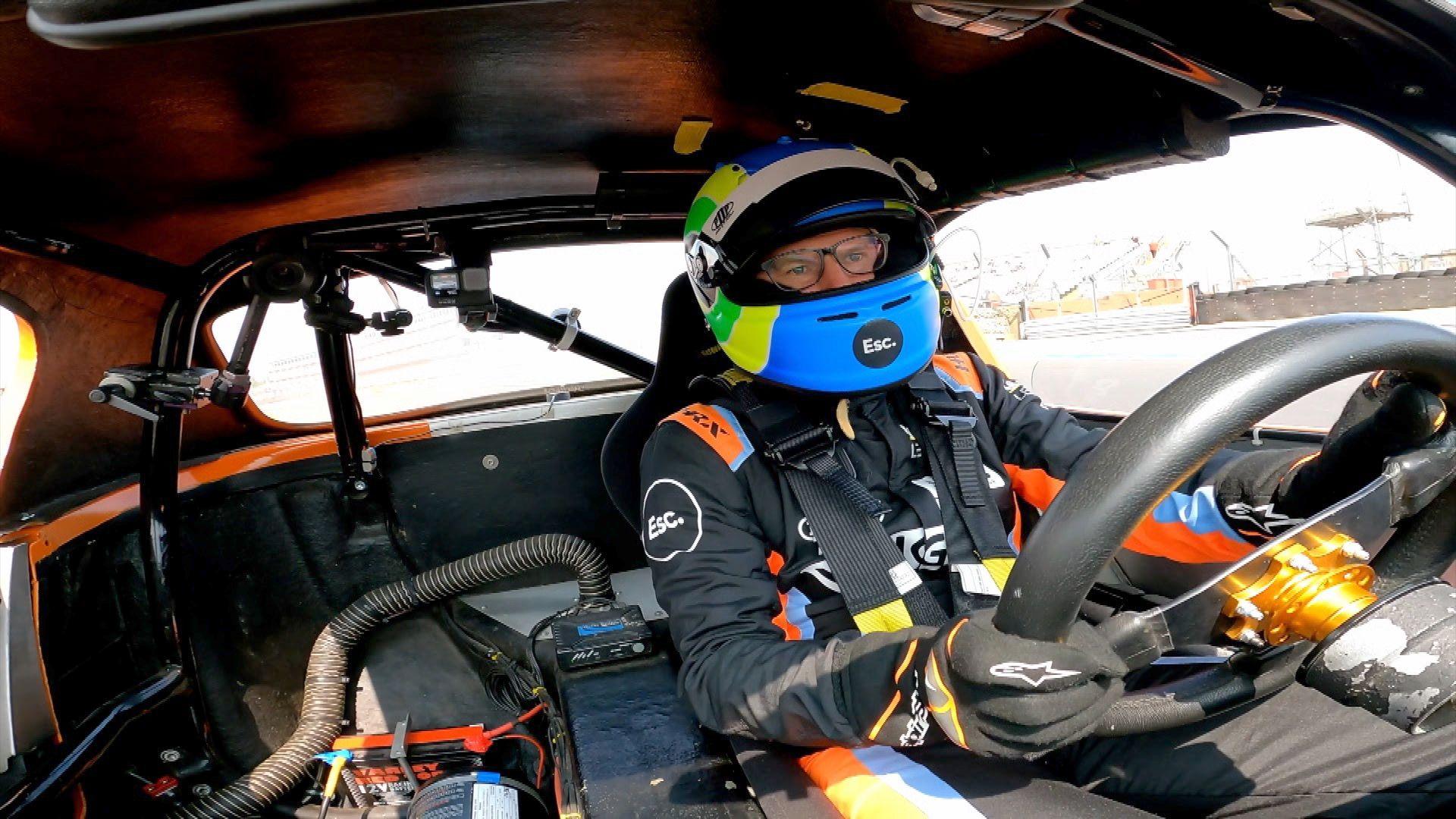 Rev Simon Butler at the wheel of his Lotus