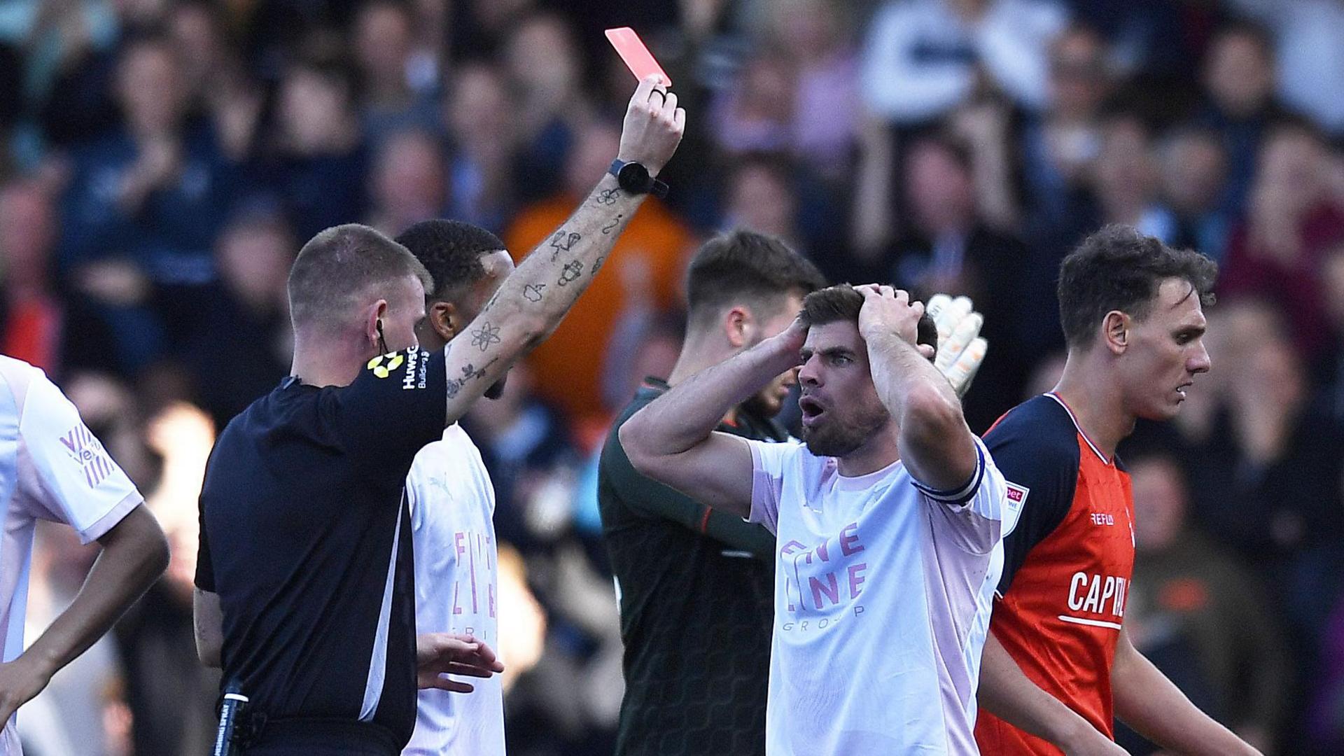 Joe Edwards is sent off