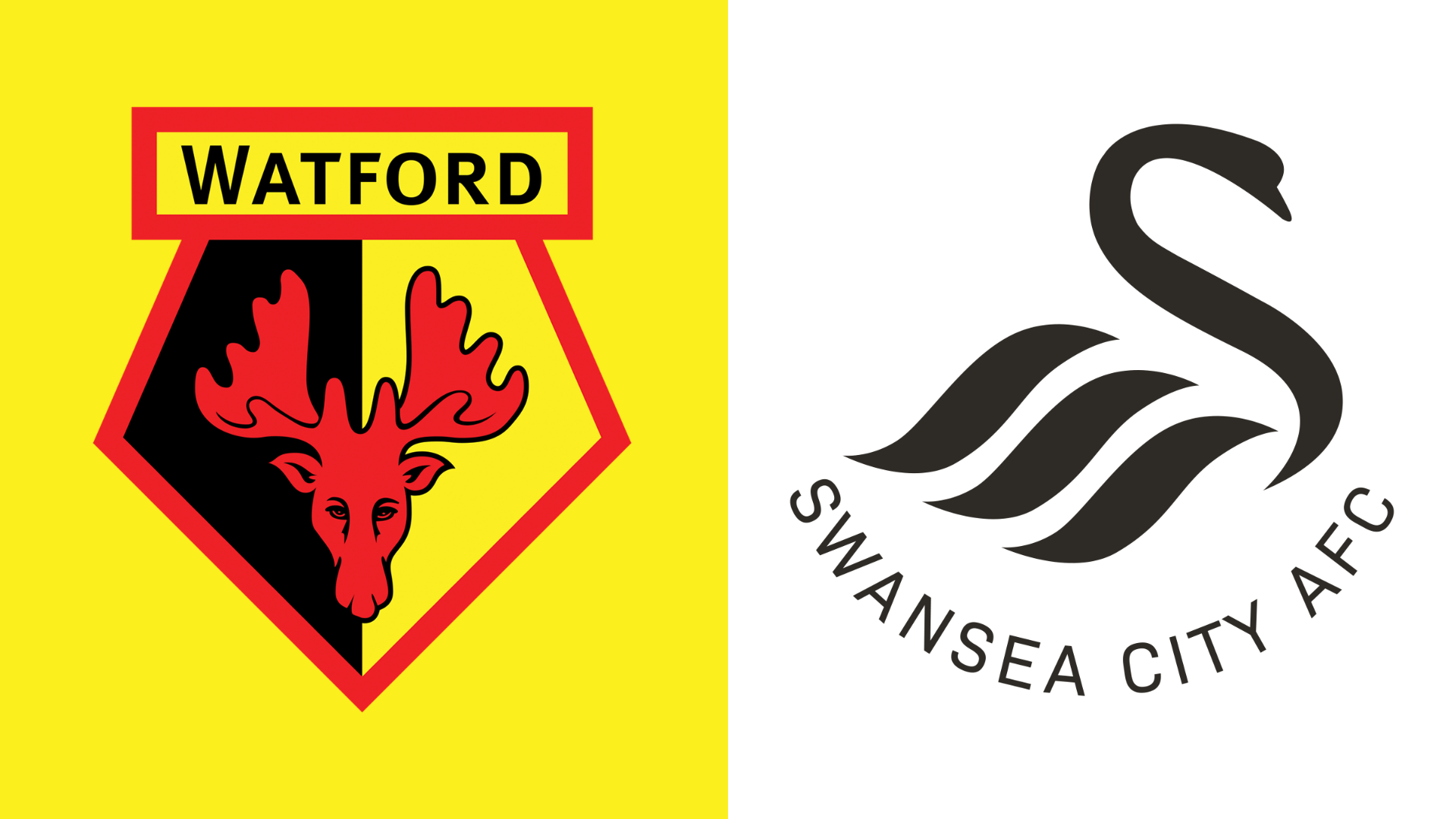 Watford and Swansea City team badges