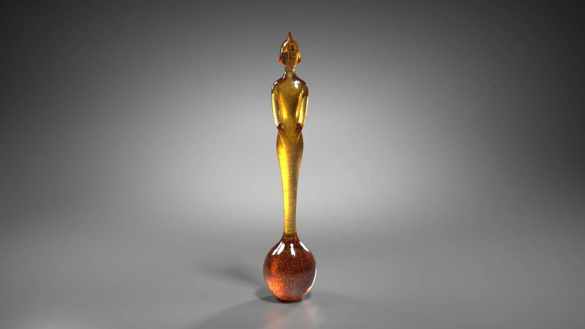 The new Brit Award is a transparent amber resin statue that looks a bit like a drip of honey
