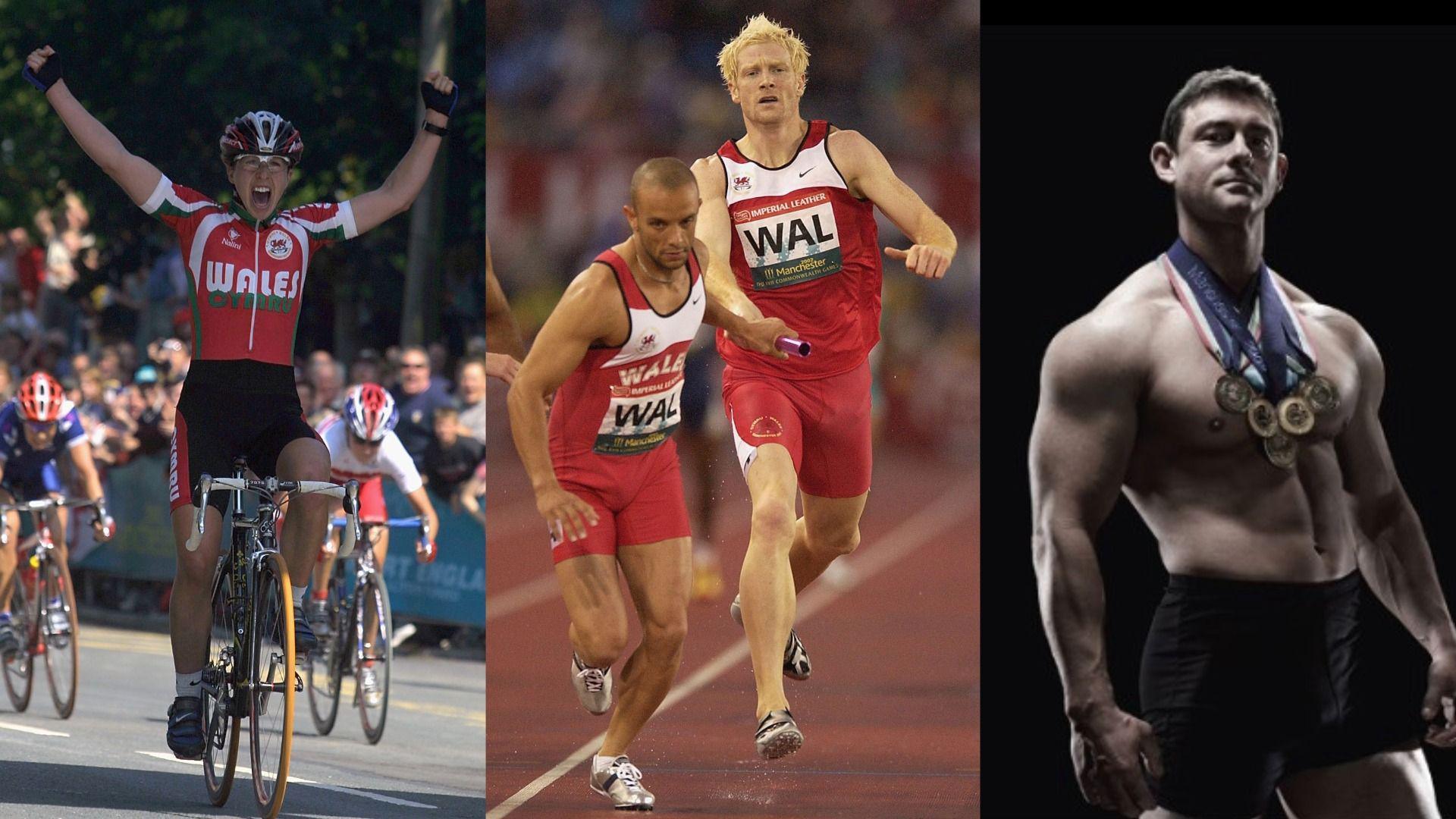 Nicole Cooke, Jamie Baulch ac Iwan Thomas, a Dave Morgan