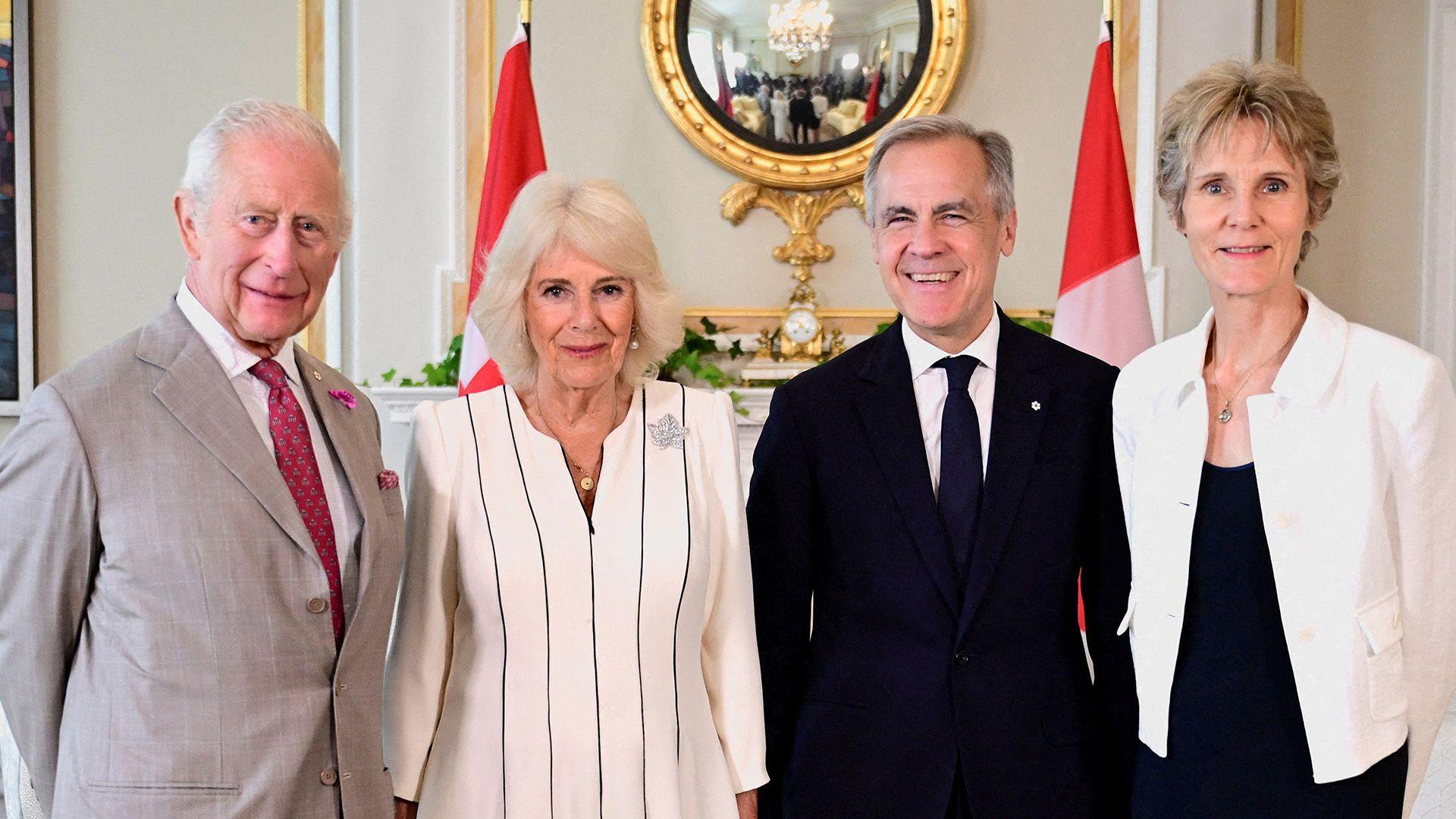 Left to right: King Charles, Queen Camilla, Mark Carney, Diana Fox Carney.