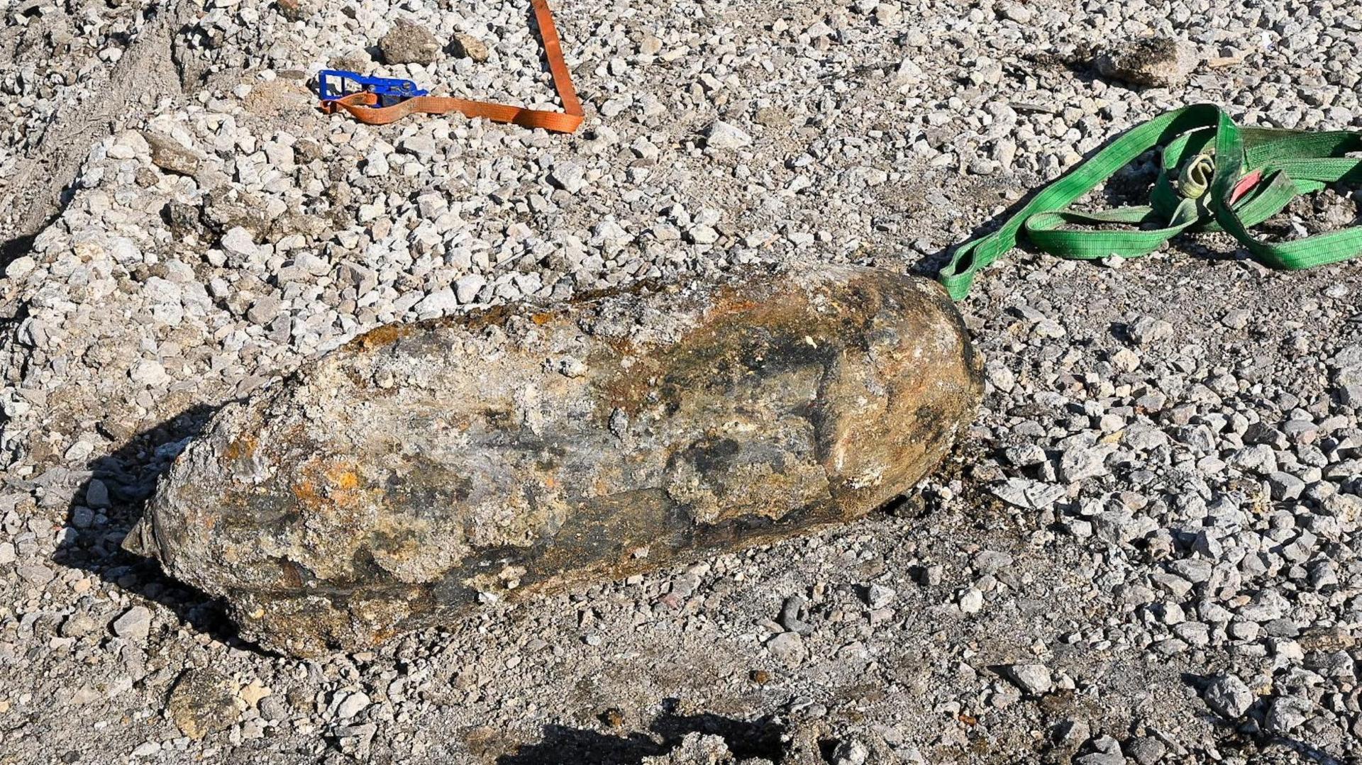 Unexploded bomb on building site