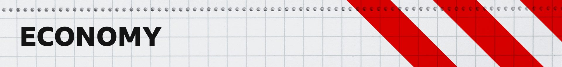 A designed red and white banner image with the title 'economy'.